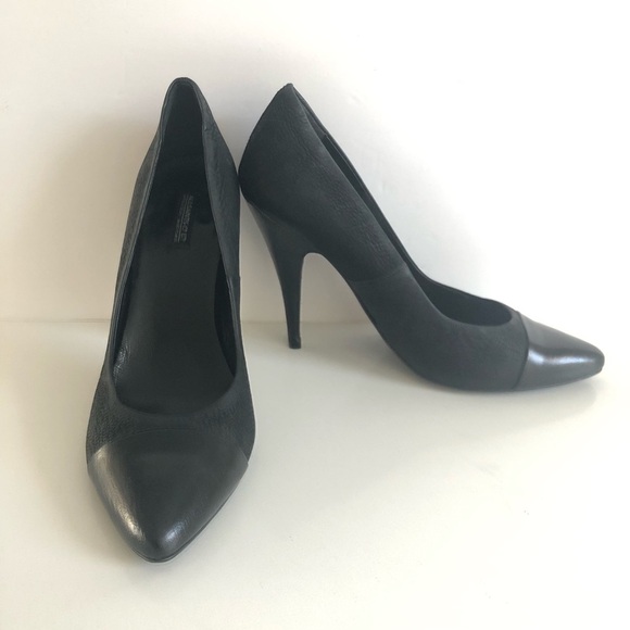 Allsaints Spatialfields Jacks Place Black Cap Toe Pump Size 40 - Picture 3 of 9